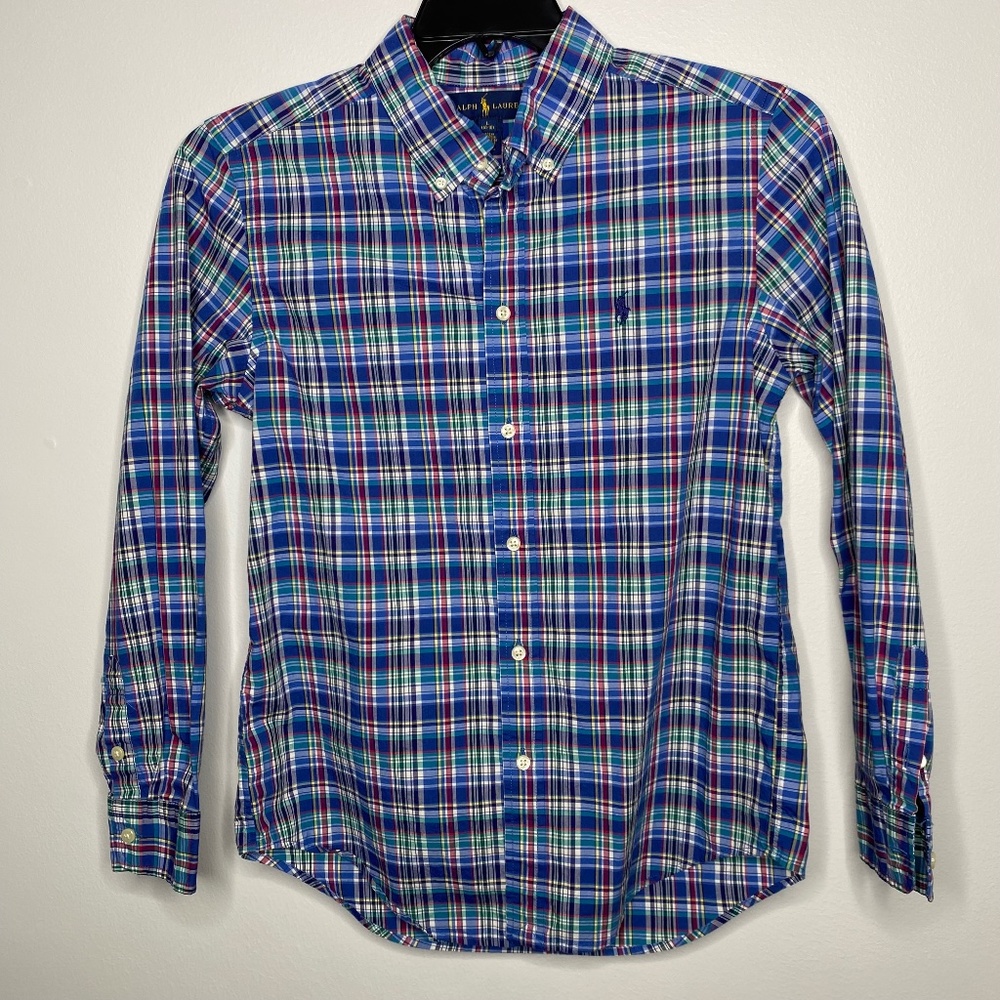 Ralph Lauren collared button down boys shirt size large (14-16)